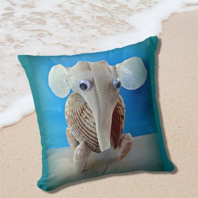 Coussin Seashell Elephant Craft Animal Sanibel Island FL (Créateur téléchargé)
