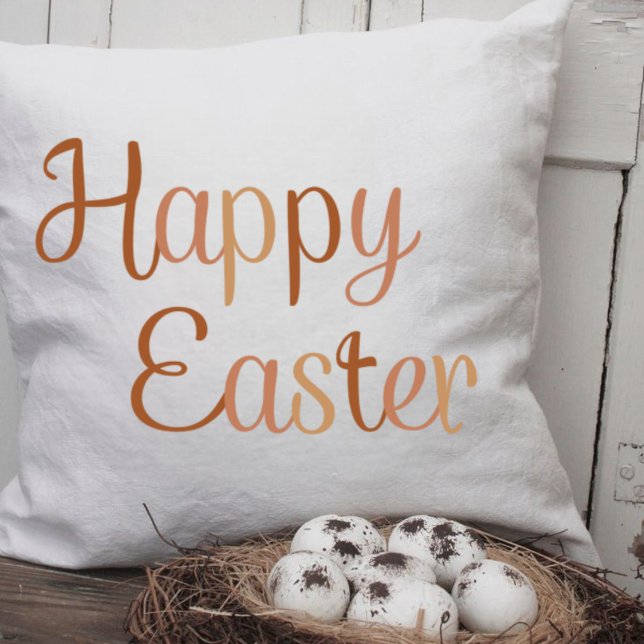 Coussin Season of Happy Easter, Cute Brown Lettering  (Créateur téléchargé)
