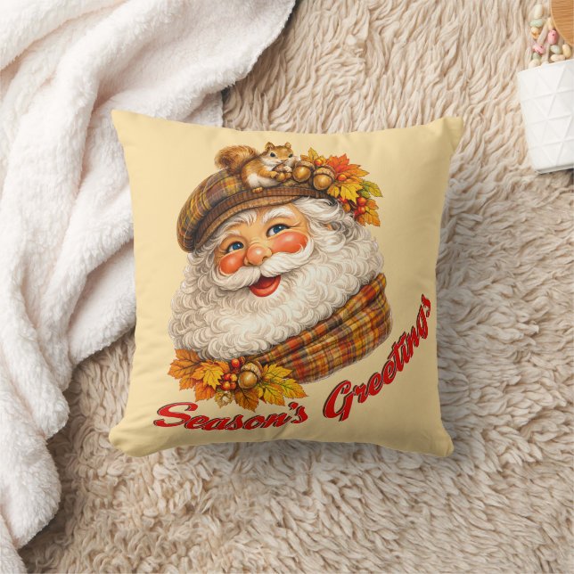Coussin Season's Greetings - Fall Santa (Couverture)