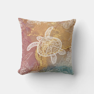 Coussin Seaturte Starfish Beach Motif