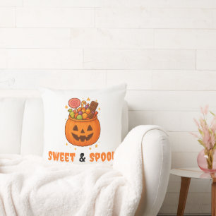 Coussin Seau citrouille plein de sucré - Halloween