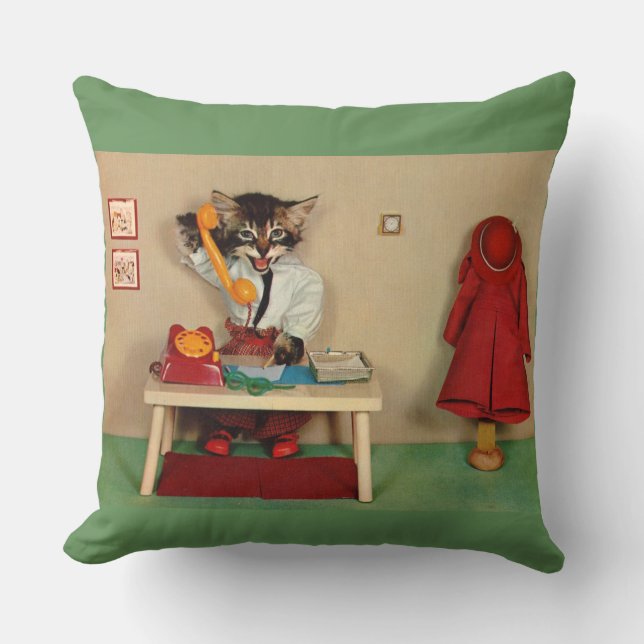 Coussin secrétaire tabby kitten (Recto)