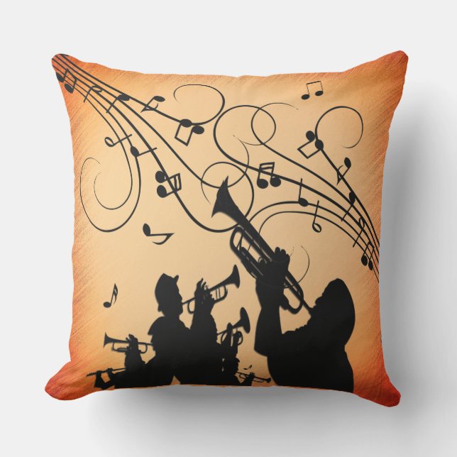 Coussin Section Trumpet Jazz Musique Orange Rust (Recto)