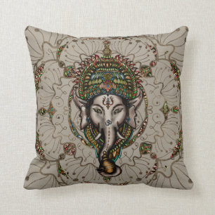 Coussin Seigneur Ganesha - couleur sur la toile
