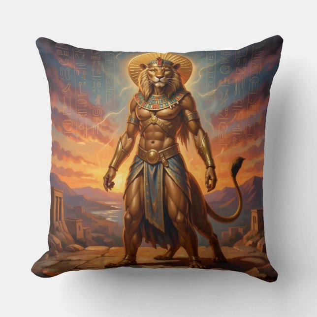 Coussin Sekhmet – Déesse de guerre à tête de lionne (Recto)