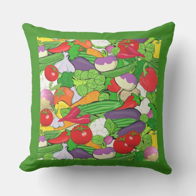 Coussin Sélection de légumes aux couleurs vives (Recto)
