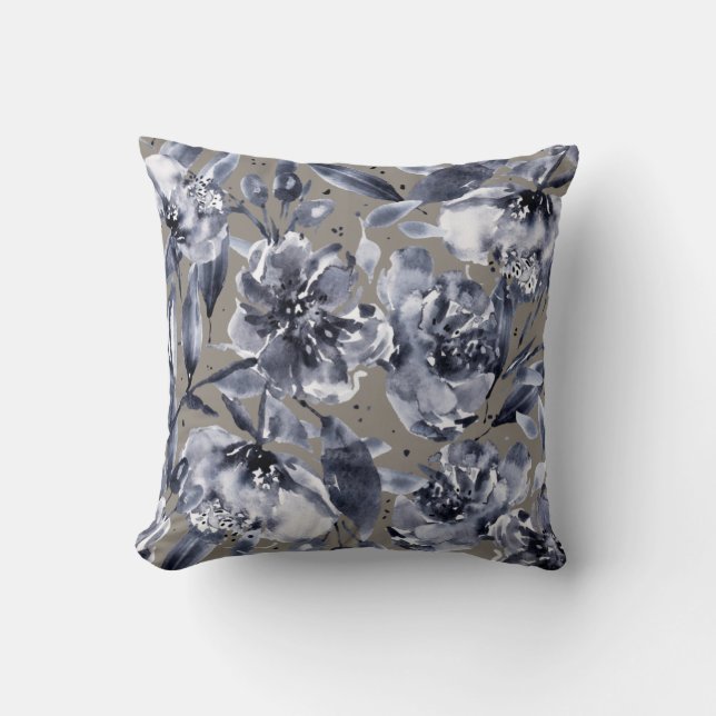 Coussin Selena Imaginaire Aquarelle Florale Beige Reversib (Recto)