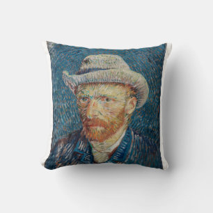 Coussin Self Portrait de Grey Felt Hat by Vincent van Go