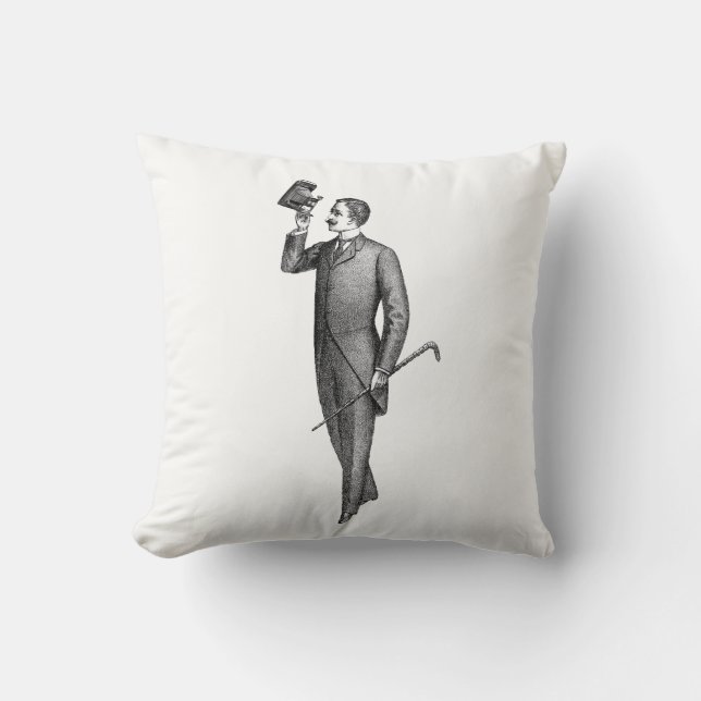 Coussin Selfie, Gentleman victorien (Recto)