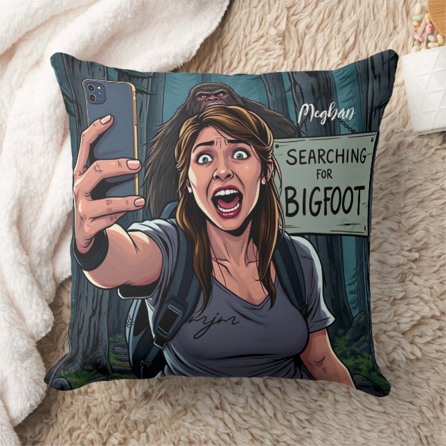 Coussin Selfie Sasquatch Bigfoot (Couverture)