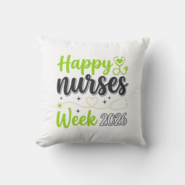 Coussin Semaine heureuse des infirmières 2026 Stéthoscope  (Recto)