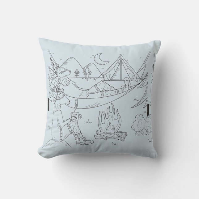 Coussin Sensations de camp de nuit étoilée de Trailpaca (Recto)