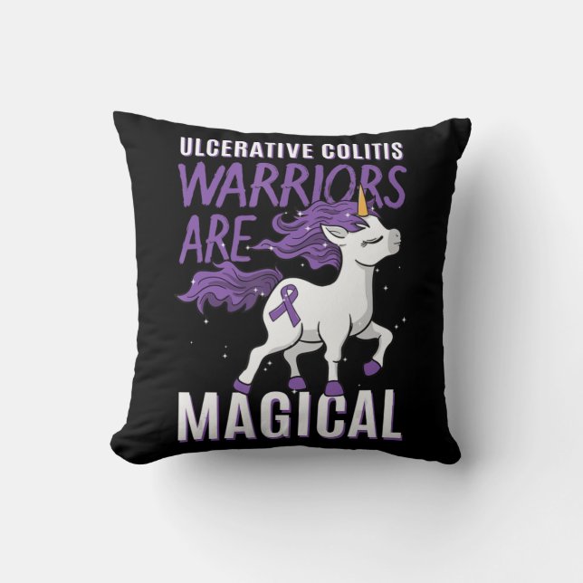 Coussin Sensibilisation à la colite ulcérative IBD Unicorn (Recto)
