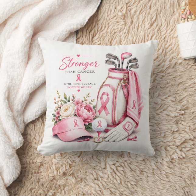 Coussin Sensibilisation au cancer du sein avec ruban rose (Couverture)