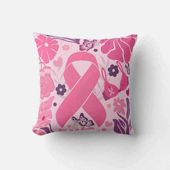 Coussin Sensibilisation au cancer du sein Lutte contre le  (Recto)