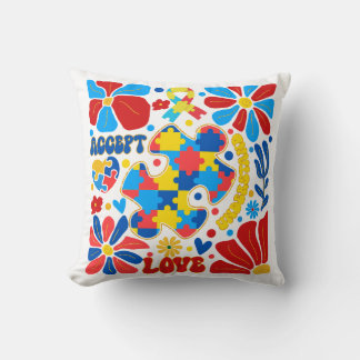 Coussin Sensibilisation sur l'autisme Boho