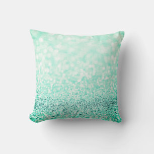 Coussin Sensible blanc de parties scintillantes de bleu
