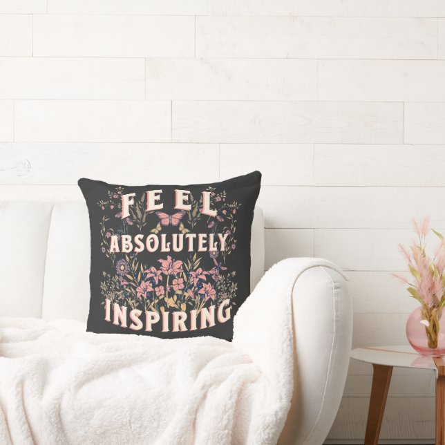 Coussin Sentez Absolument Inspirant, Fleurs, Nature (Canapé)