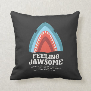 Coussin Sentez Jawsome Requin amusant Puns d'été