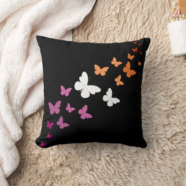 Coussin Sentier papillon de la fierté lesbienne (Couverture)