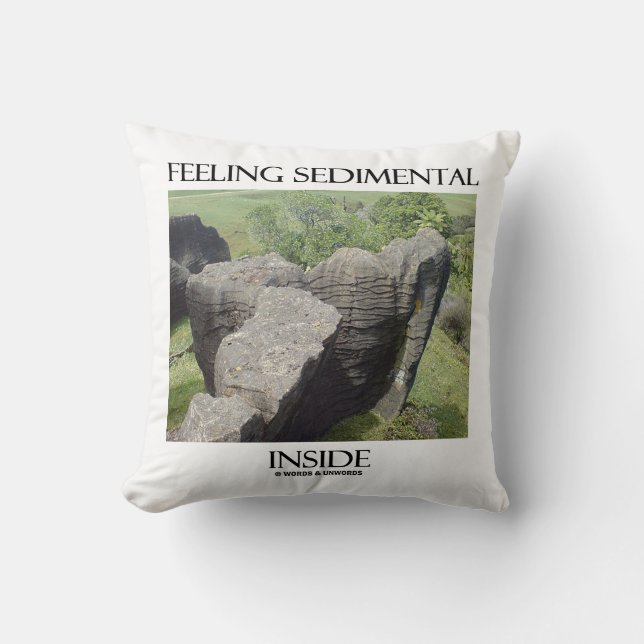 Coussin Sentiment sédimental à l'intérieur du calcaire Hum (Recto)