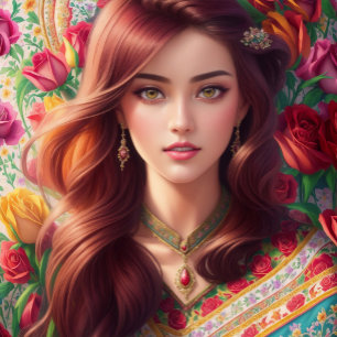 Coussin Sentiments profonds d'amour avec Roses et tulipes