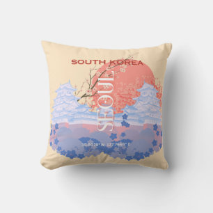 Coussin Séoul Corée du Sud Voyage Art, Pastel