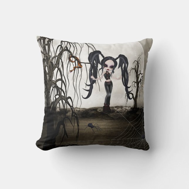 Coussin Sepia Goth Girl (Recto)