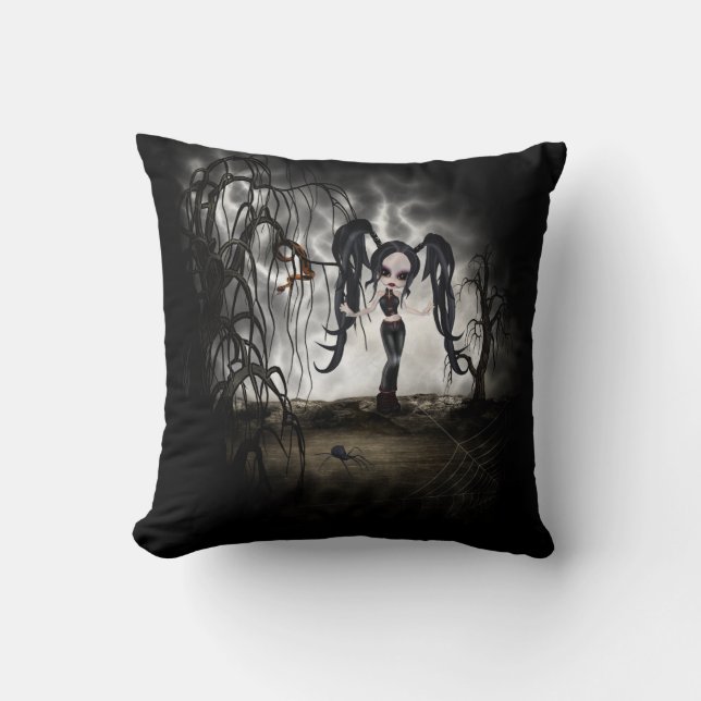 Coussin Sepia Goth Girl Vignette (Recto)