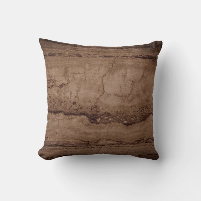 Coussin Sepia noir brun tan Granite pierre (Recto)