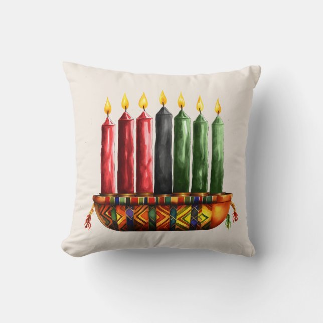 Coussin Sept bougies Kwanzaa Jeu d'oreiller (Recto)