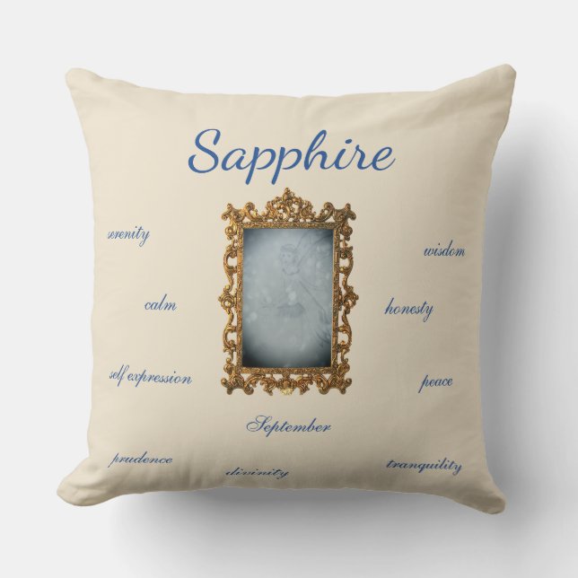Coussin Septembre Birthstone Sapphire Fairy (Recto)