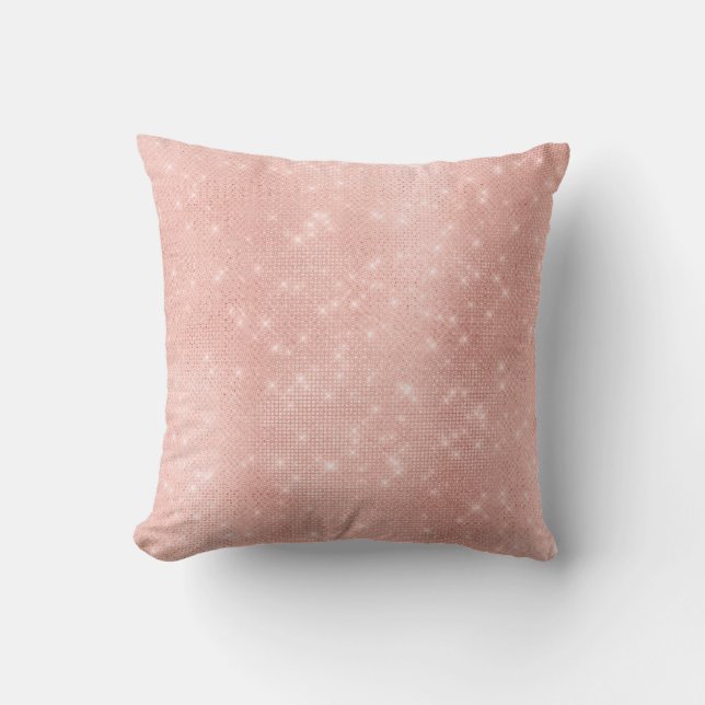Coussin Séquin brillant rose rose or rose (Recto)