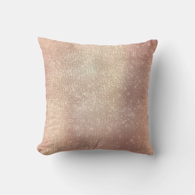 Coussin Séquin rose Or Blush Sparkin (Recto)