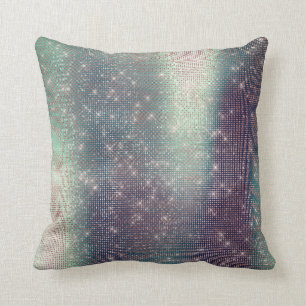 Coussin Séquin Turquoise métallique monochromatique rose