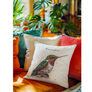 Coussin Sérénade de colibri bijou, personnalisé