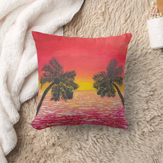 Coussin Serene Coucher du soleil Jeu d'oreiller Tropical P (Couverture)