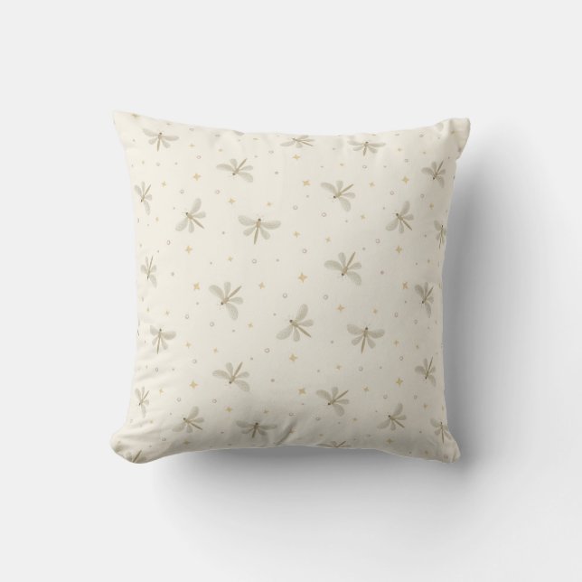 Coussin Serene Dragonflies Throw Pillow (Recto)