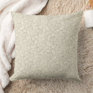Coussin Serene Sage Green   Roses vintages en fleurs