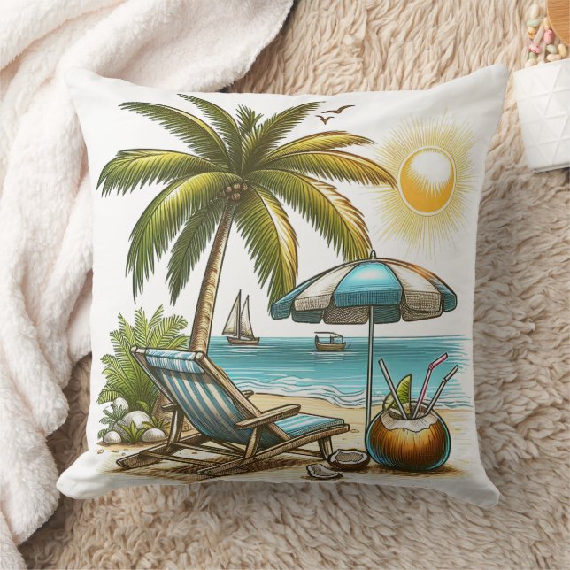 Coussin Serene Tropical Beach Large (Couverture)