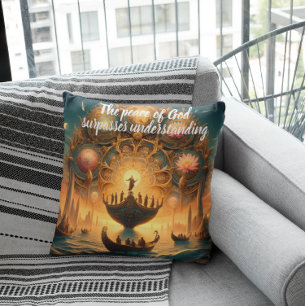 Coussin Serene Voyage : Débarquement en bateau sur l'eau