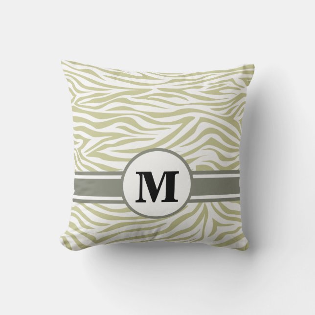Coussin Serengeti Safari Zebra avec Monogramme (Recto)