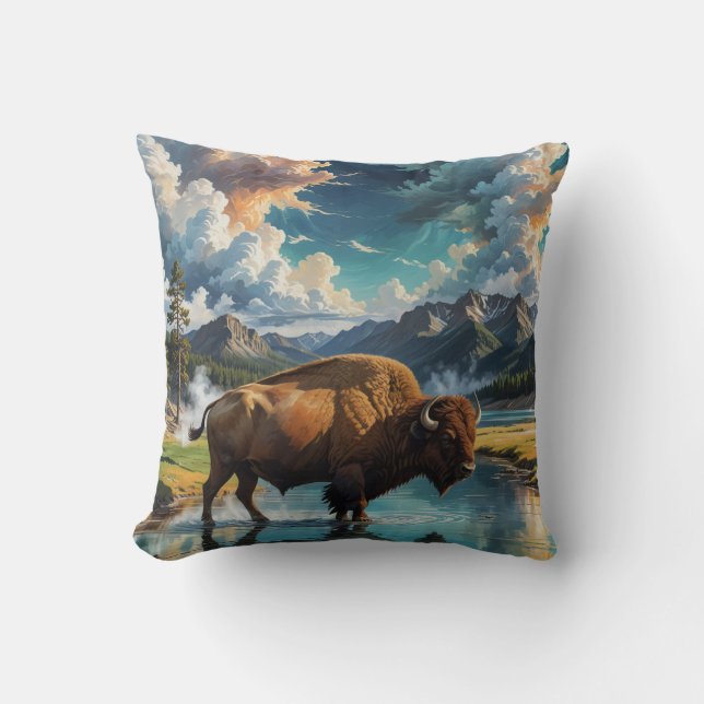 Coussin Sérénité dans la nature - Buffalo (Recto)