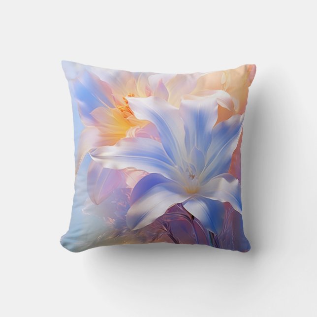 Coussin Sérénité dans l'art floral Pastel (Recto)