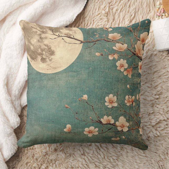 Coussin Sérénité de la fleur de cerisier sur la Lune (Couverture)