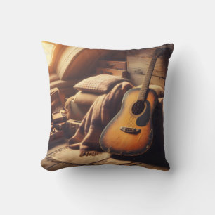 Coussin Sérénité de la guitare vintage : une retraite musi