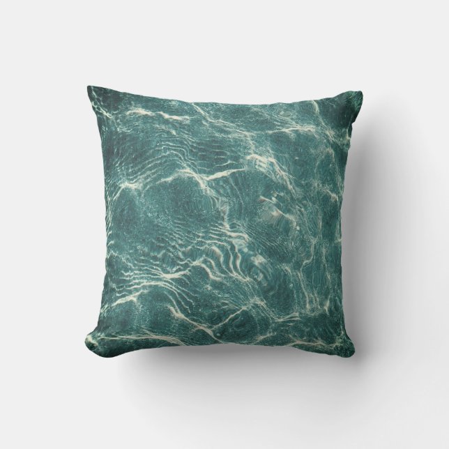 Coussin Sérénité océanique : Mesmerizing Aqua Design (Recto)