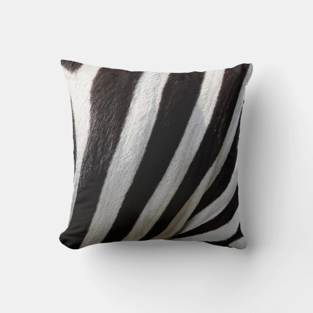 Coussin "Sérénité striée : Zebra Pattern noir blanc (Recto)