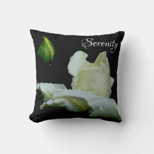 Coussin Serenity White Rosebud Mots Inspirants