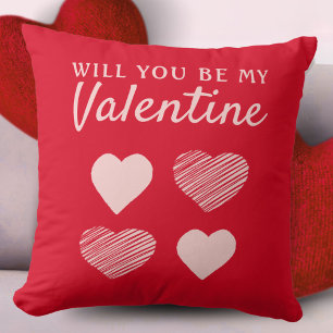 Coussin Serez-vous mes Coeurs de Saint Valentin Saint Vale